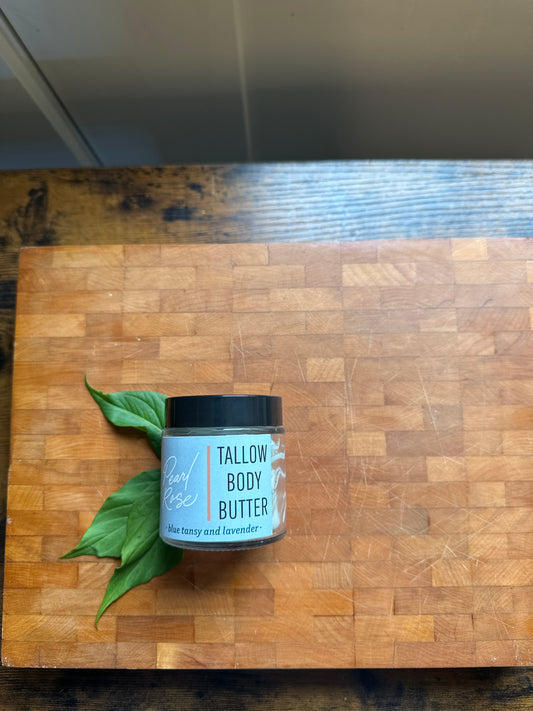 TALLOW BODY BUTTER--BLUE TANSY-LAVENDER 4OZ