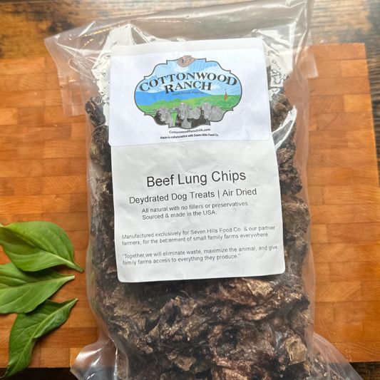 BEEF LUNG CHIPS—Dog treat—8 oz